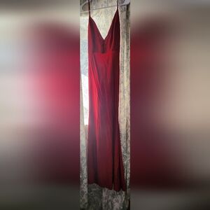 Long red dress